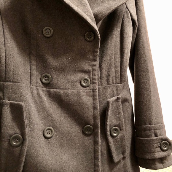 Women’s Gray Peacoat - Picture 2 of 3